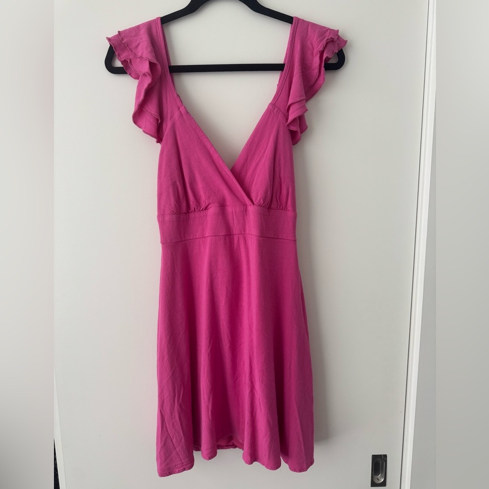 Altar'd State Fuchsia Ruffle Mini Dress